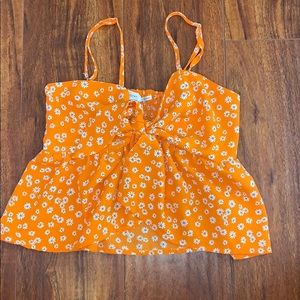 ORANGE TIE UP top
